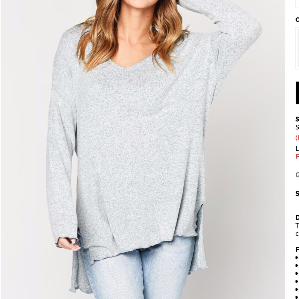 Z Supply Marled Sweater Knit V-neck Tunic